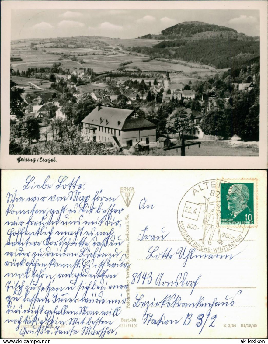 Ansichtskarte Geising-Altenberg (Erzgebirge) Blick Auf Den Ort 1964 - Geising