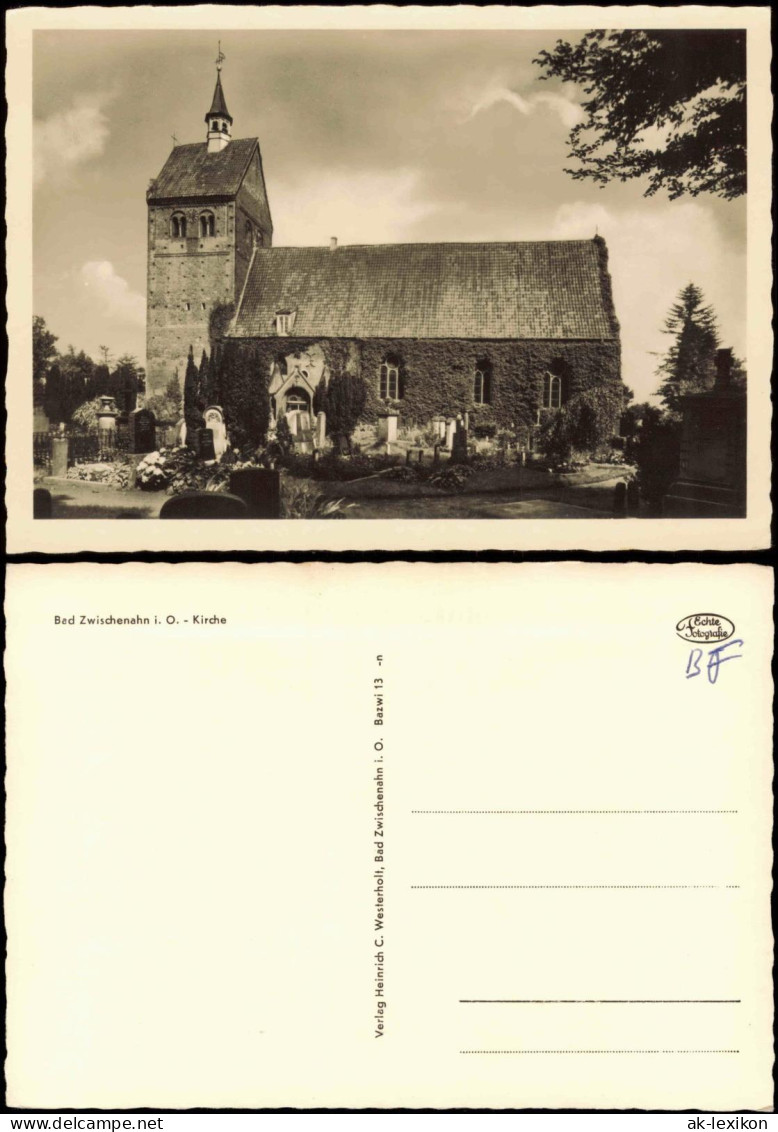 Ansichtskarte Bad Zwischenahn Kirche (Gebäude-Außenansicht, Friedhof) 1955 - Bad Zwischenahn