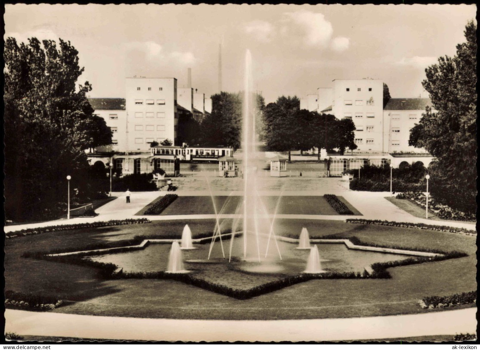Ansichtskarte Ludwigshafen Ebertpark Haupteingang 1957 - Ludwigshafen