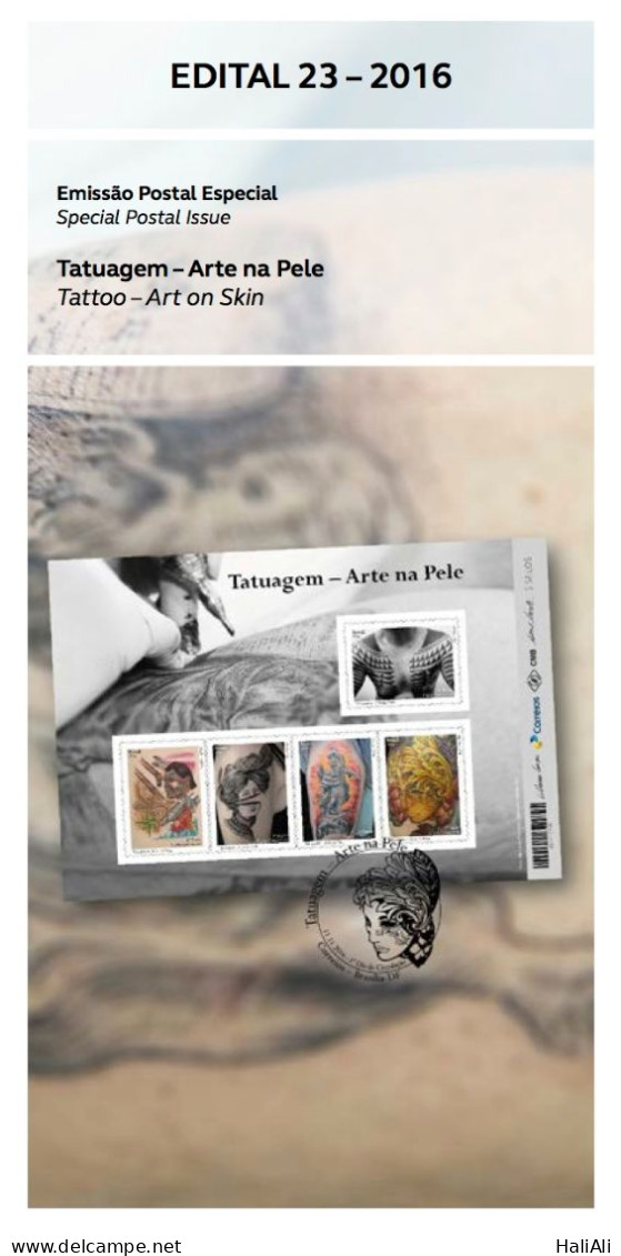 Brochure Brazil Edital 2016 23 Tattoo Art On Skin Without Stamp - Covers & Documents