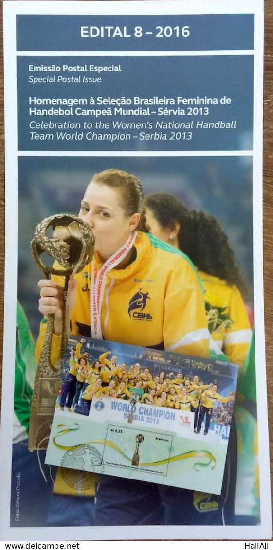 Brochure Brazil Edital 2016 08 Women's Handball Without Stamp - Covers & Documents