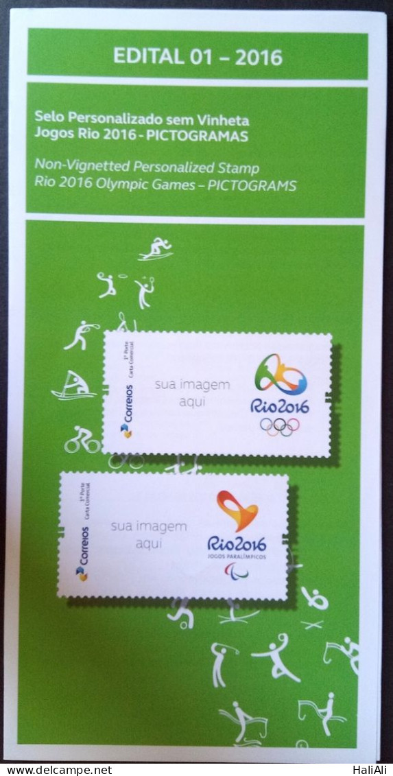 Brochure Brazil Edital 2016 01 Personalized Olympic Pictogram Without Stamp - Covers & Documents