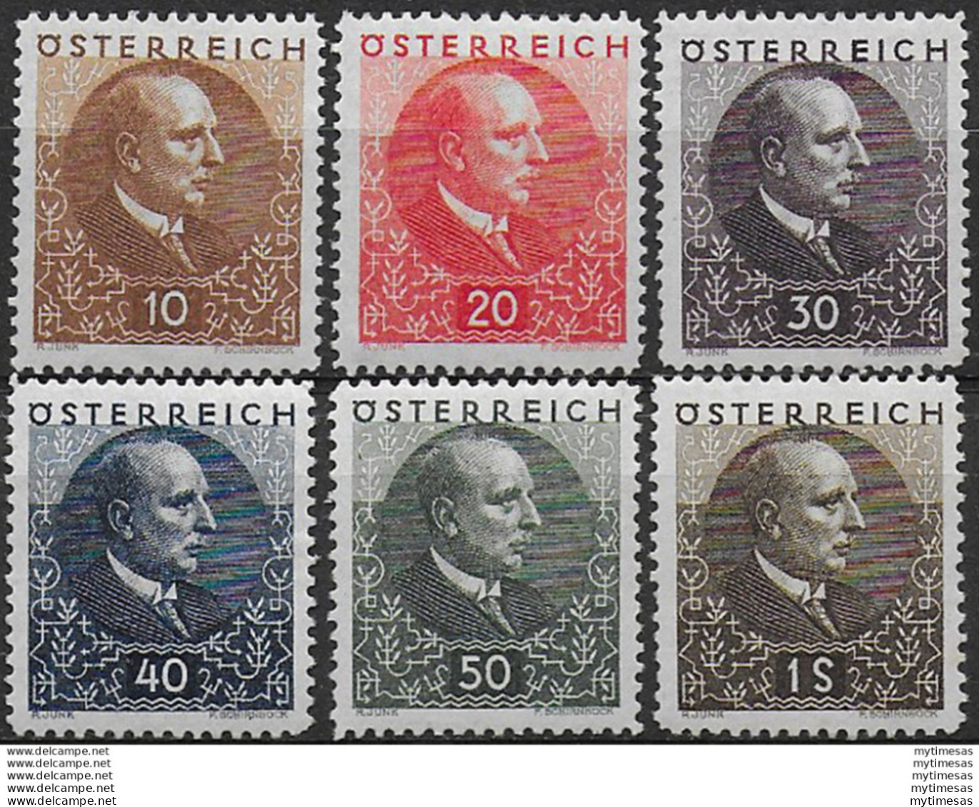 1930 Austria Miklas 6v. MNH Unificato N. 393/98 - Other & Unclassified