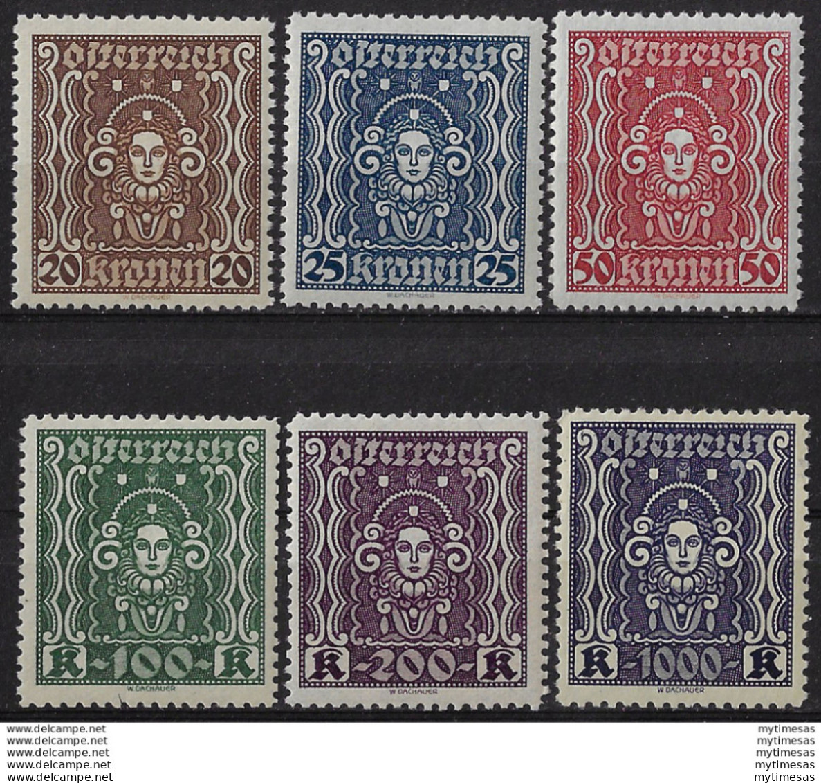 1922 Austria Allegoria Arte MNH Unificato N. 282B/88B - Other & Unclassified