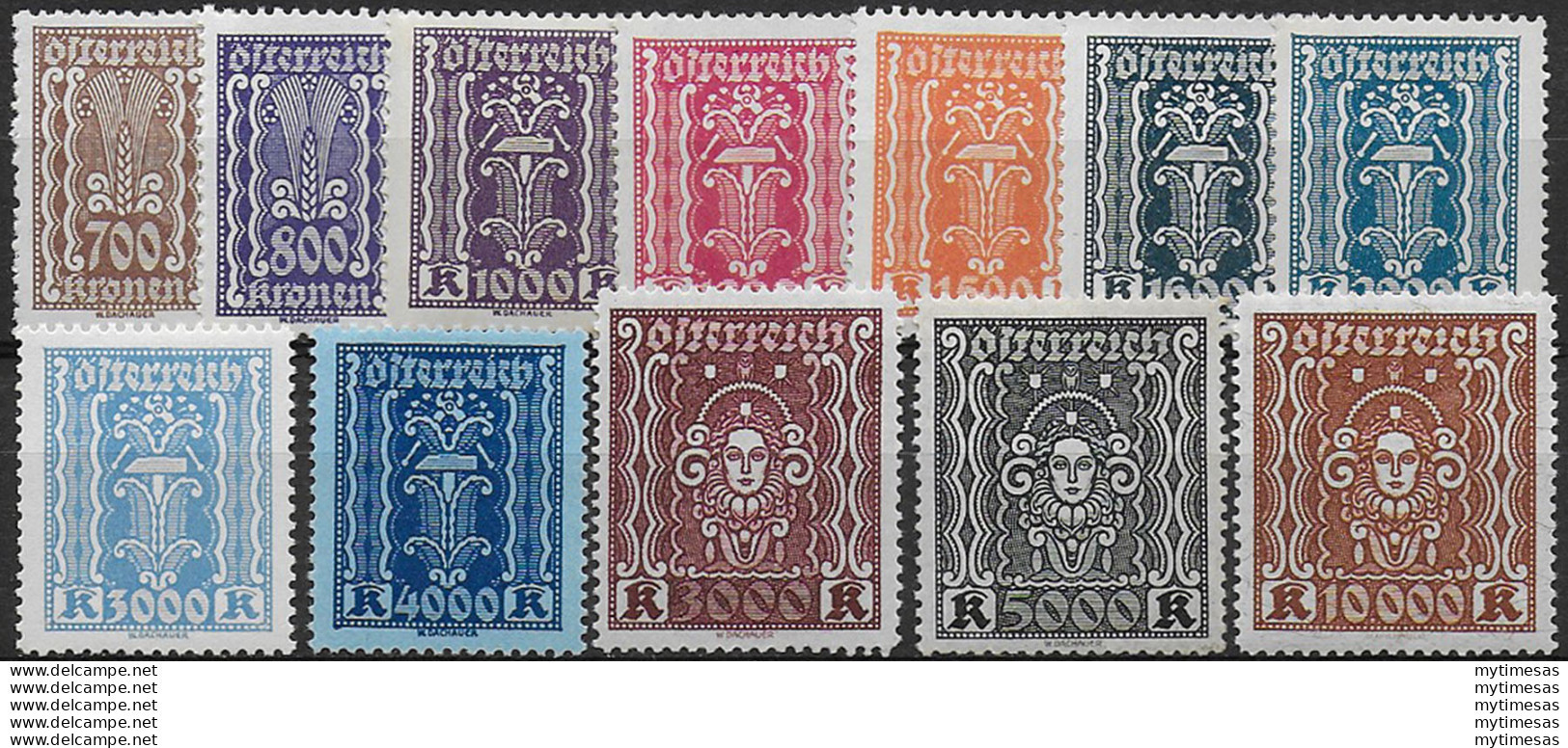 1923-24 Austria Allegorie 12v. MNH Unificato N. 314/25 - Other & Unclassified