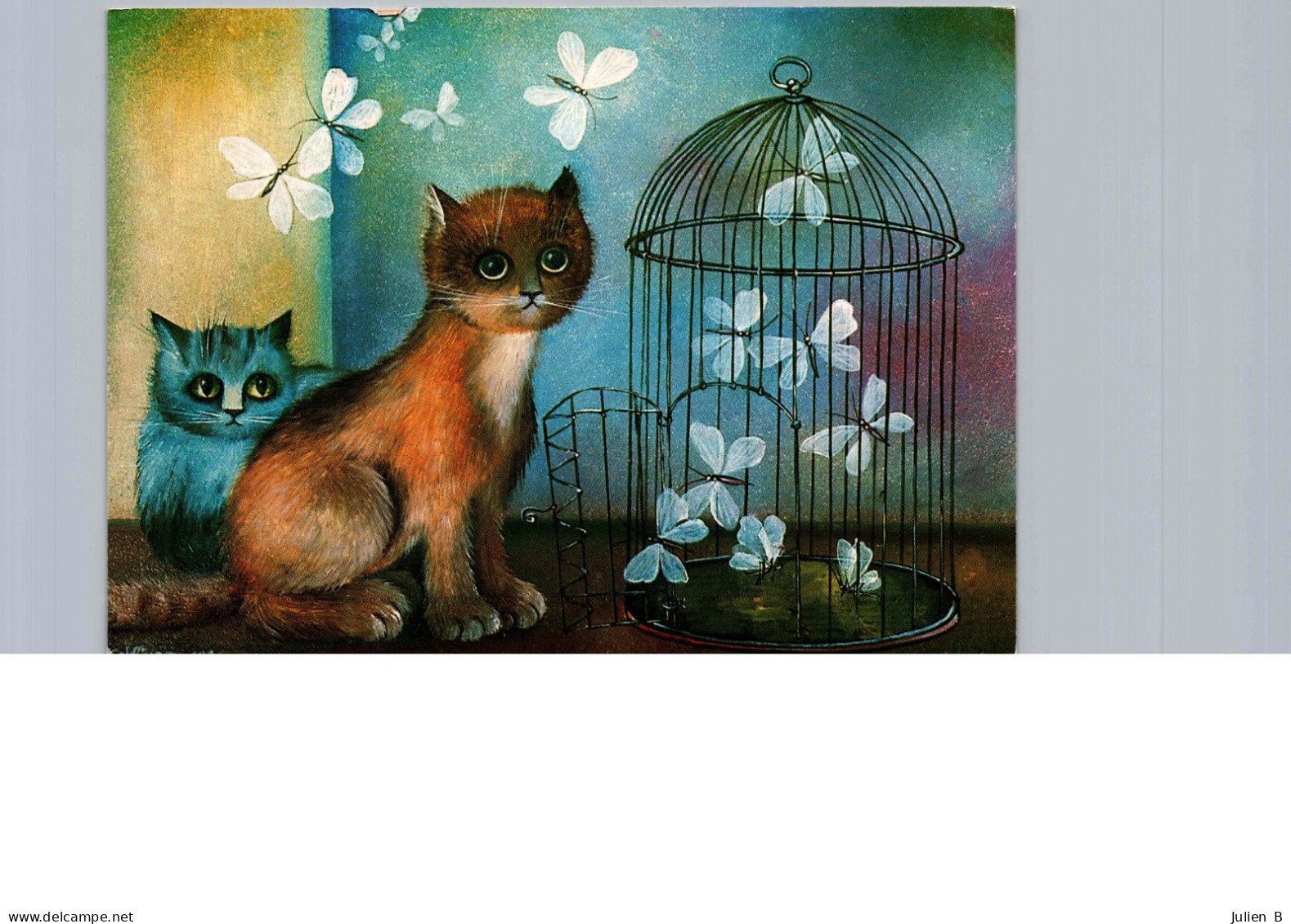 Les Chats Et La Cage Aux Papillons, Renate Koblinger - Paintings