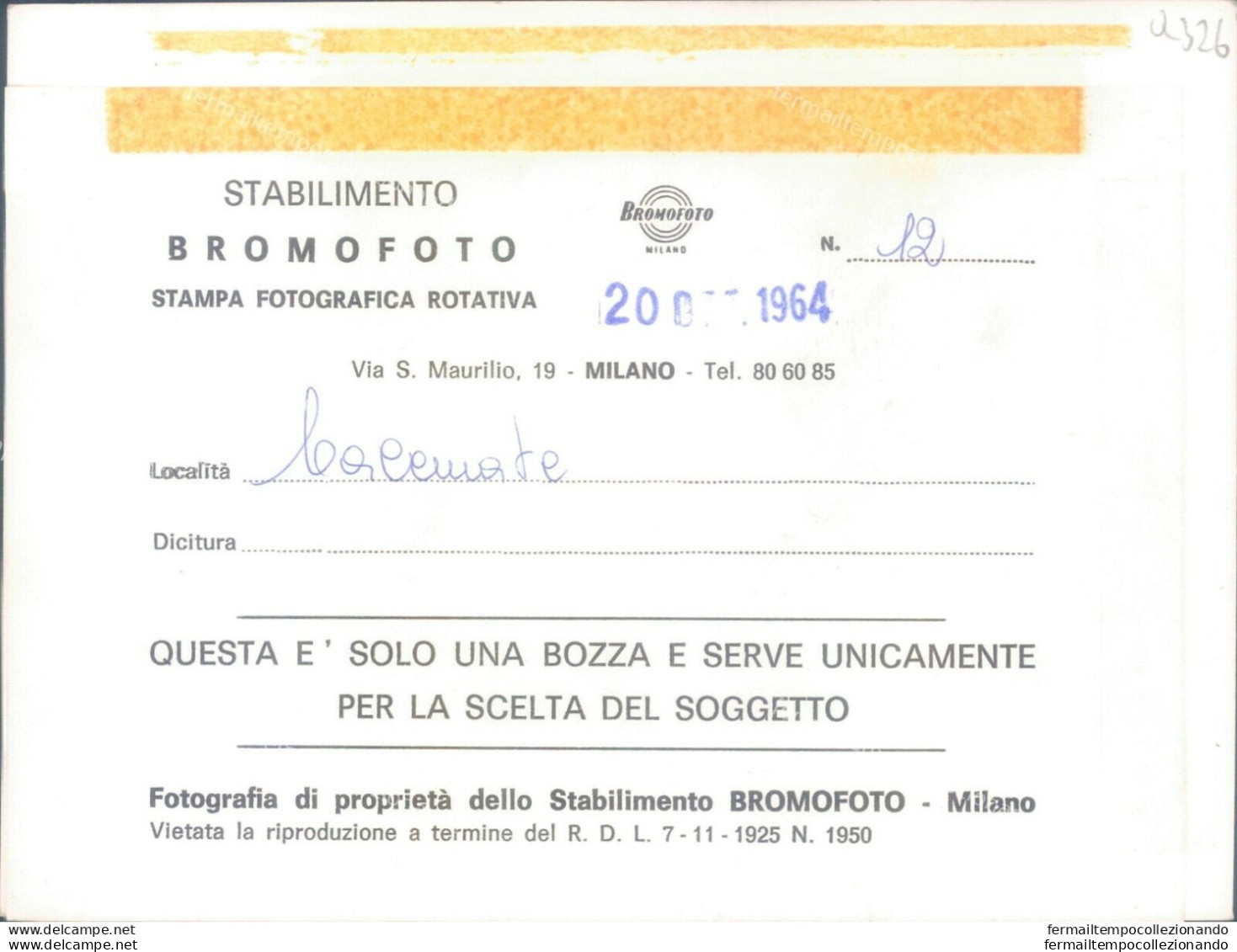 Q326 Bozza Fotografica Calcinate   Provincia Di  Bergamo - Bergamo