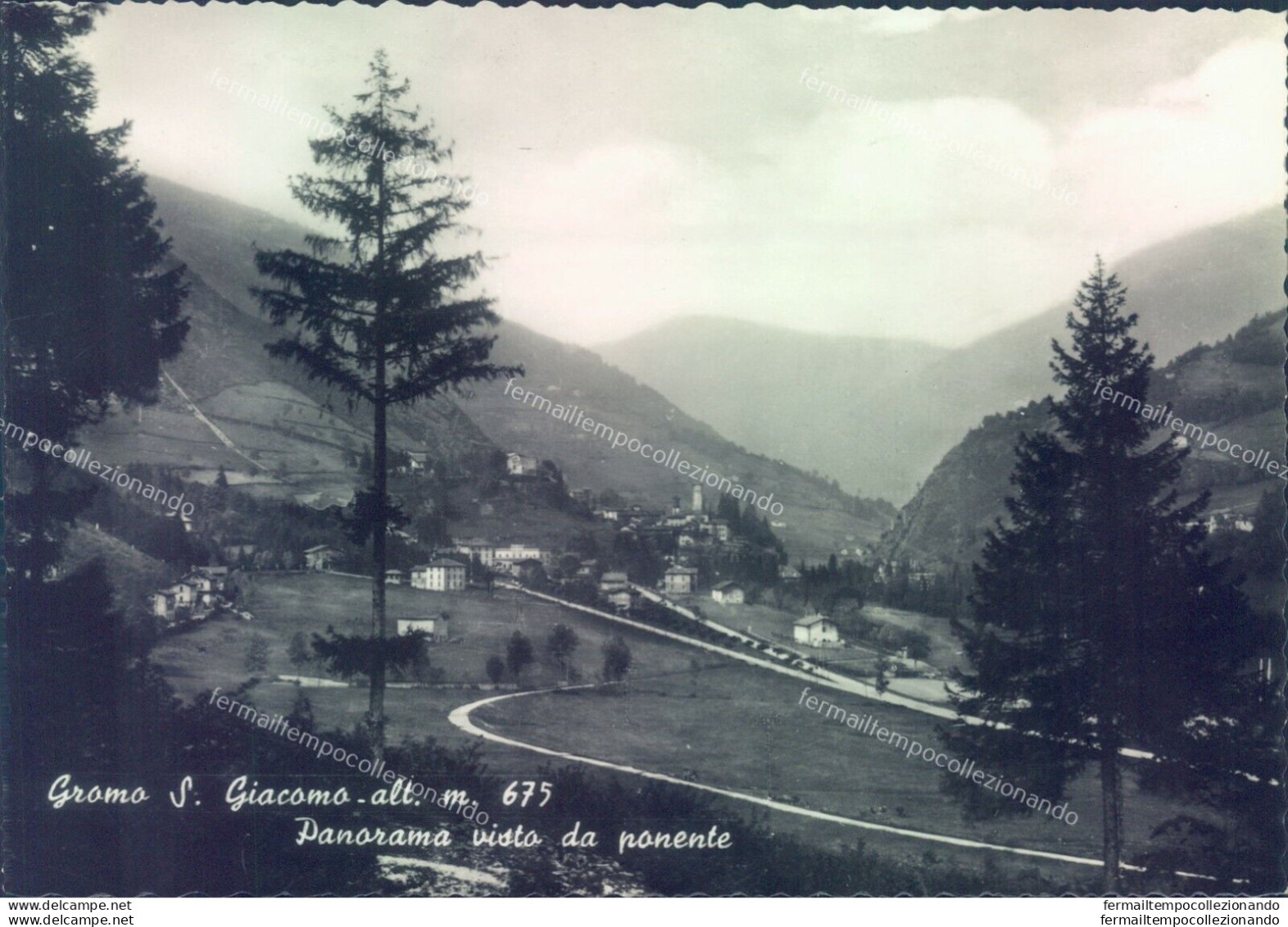 Q105 Cartolina Gromo S.giacomo Panorama Visto Da Ponente Provincia Di Bergamo - Bergamo