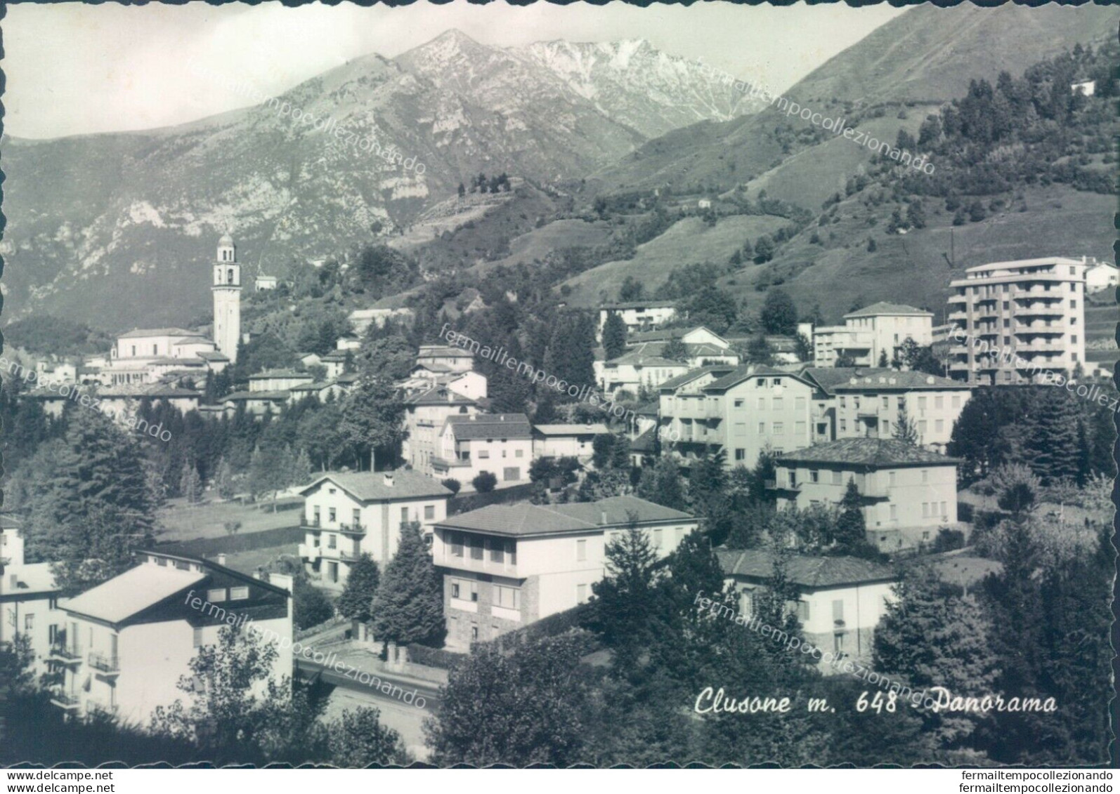 Q200 Cartolina Clusone Panorama Provincia Di  Bergamo - Bergamo