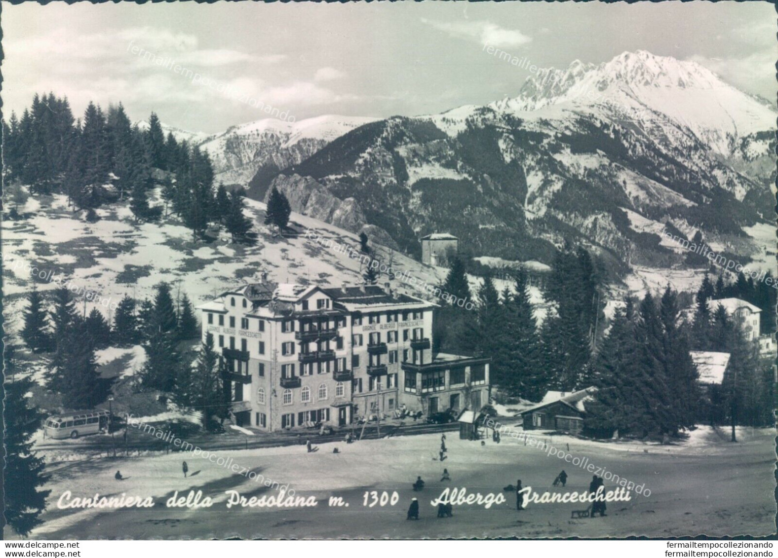 Q260 Cartolina Castione Della Presolana Albergo Franceschetti Prov Di Bergamo - Bergamo