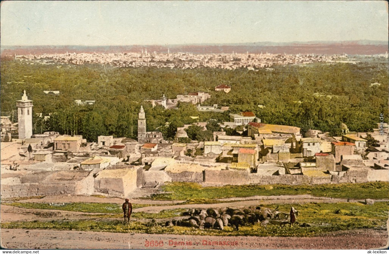 Damaskus دِمَشق‎ Panorama-Ansicht Mit Fernblick 1914 - Siria