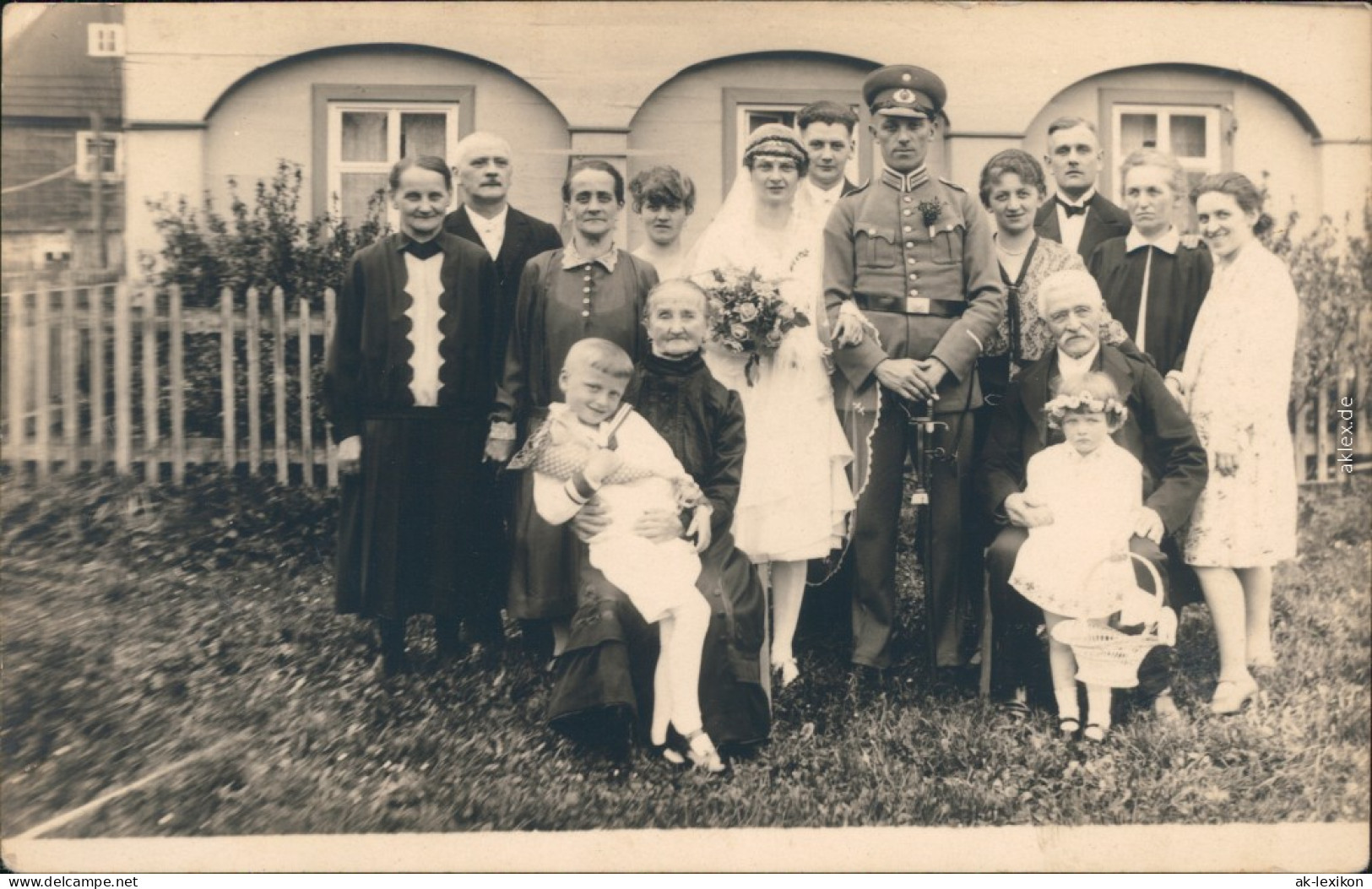 Ansichtskarte  Menschen  Hochzeitsphoto Soldat WK2 Oberlausitz 1939 - Gruppi Di Bambini & Famiglie