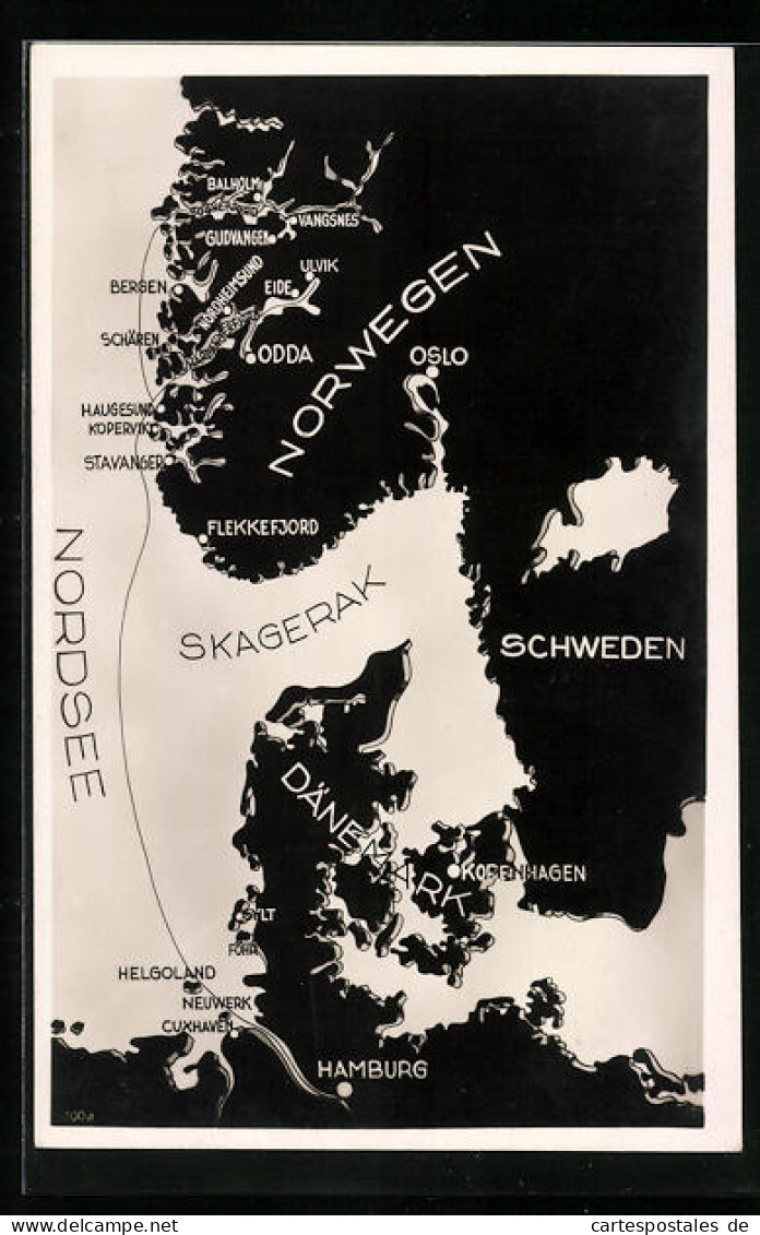 AK Reiseweg In Den Hardanger- Und Sognefjord Norwegens, Tourismus, Passagierschiff  - Publicidad