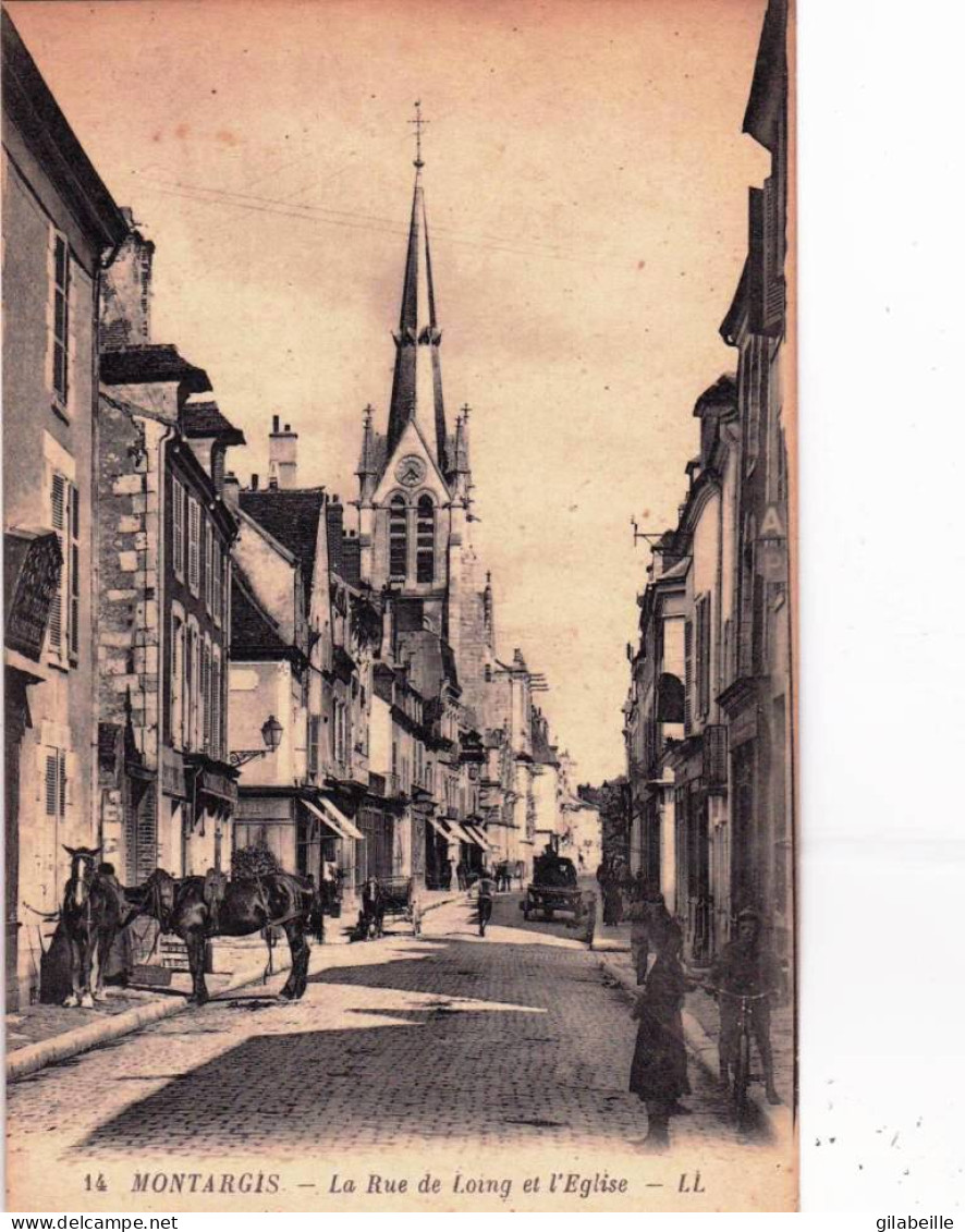 45 - Loiret -  MONTARGIS -  La Rue De Loing Et L église - Montargis