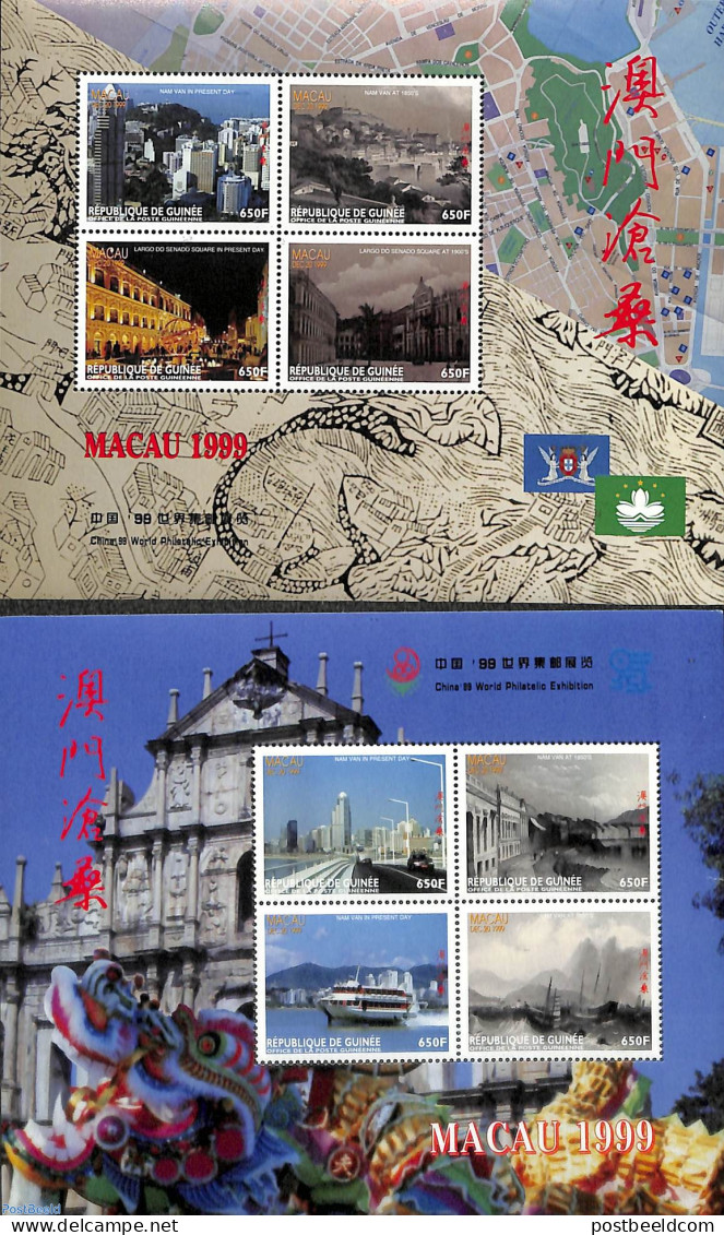 Guinea, Republic 1999 Macau To China 8v (2 M/s), Mint NH, Transport - Ships And Boats - Bateaux