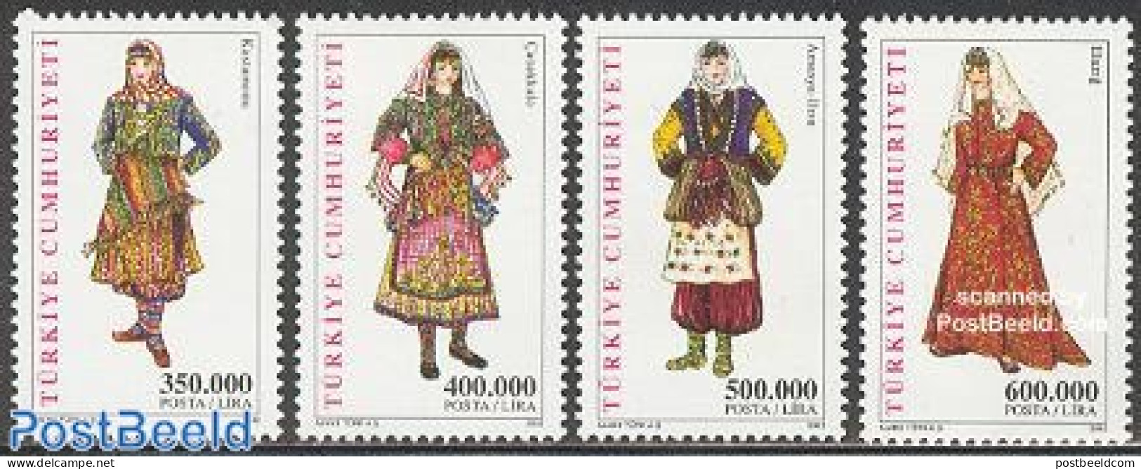 Türkiye 2002 Costumes 4v, Mint NH, Various - Costumes - Autres & Non Classés