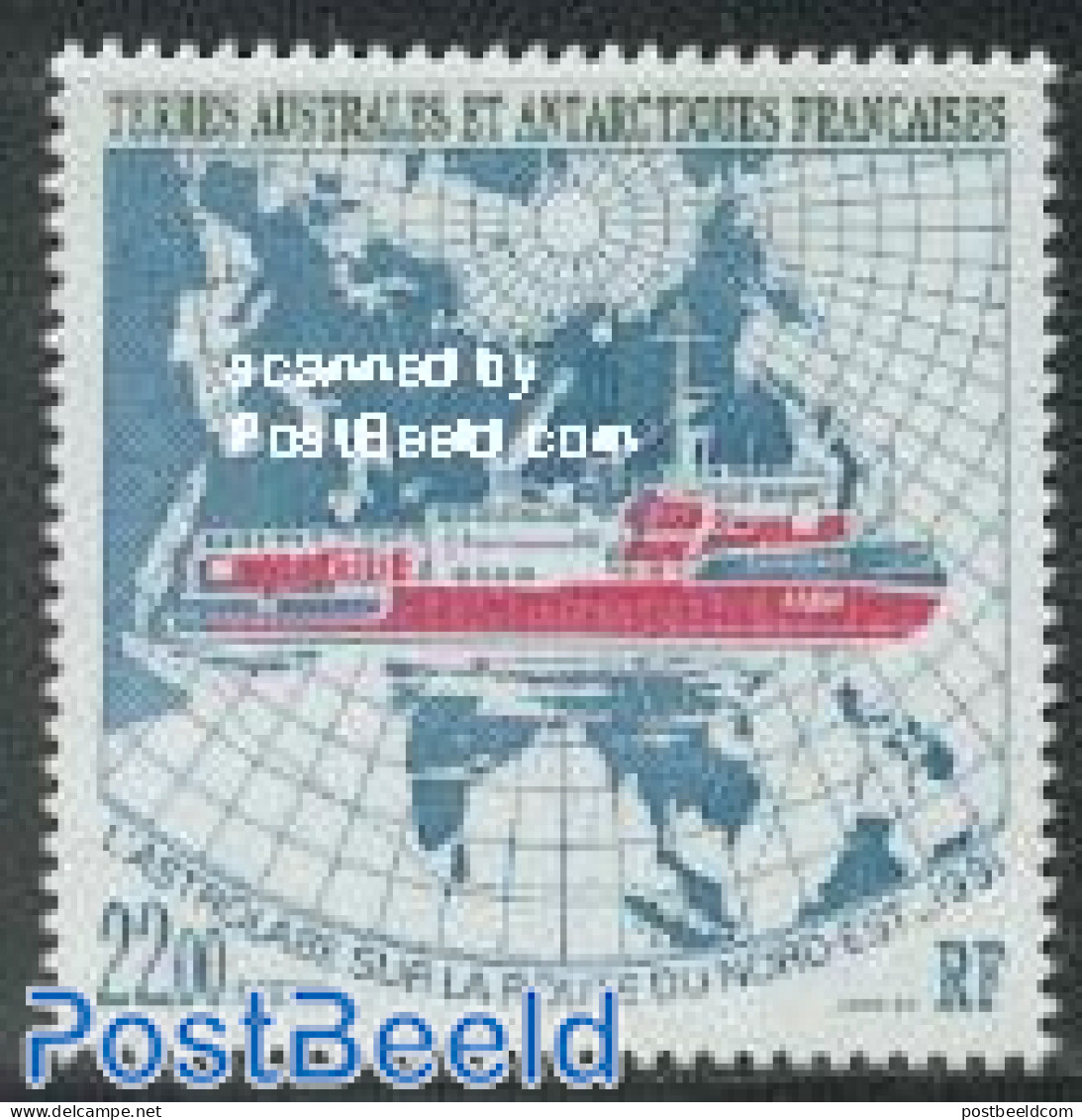French Antarctic Territory 1993 LAstrolabe 1v, Mint NH, Transport - Various - Ships And Boats - Maps - Nuovi