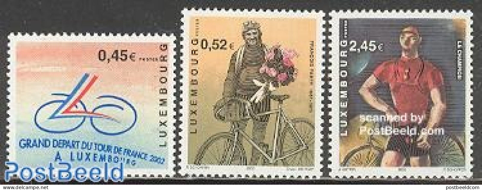 Luxemburg 2002 Tour De France 3v, Mint NH, Sport - Cycling - Sport (other And Mixed) - Nuevos