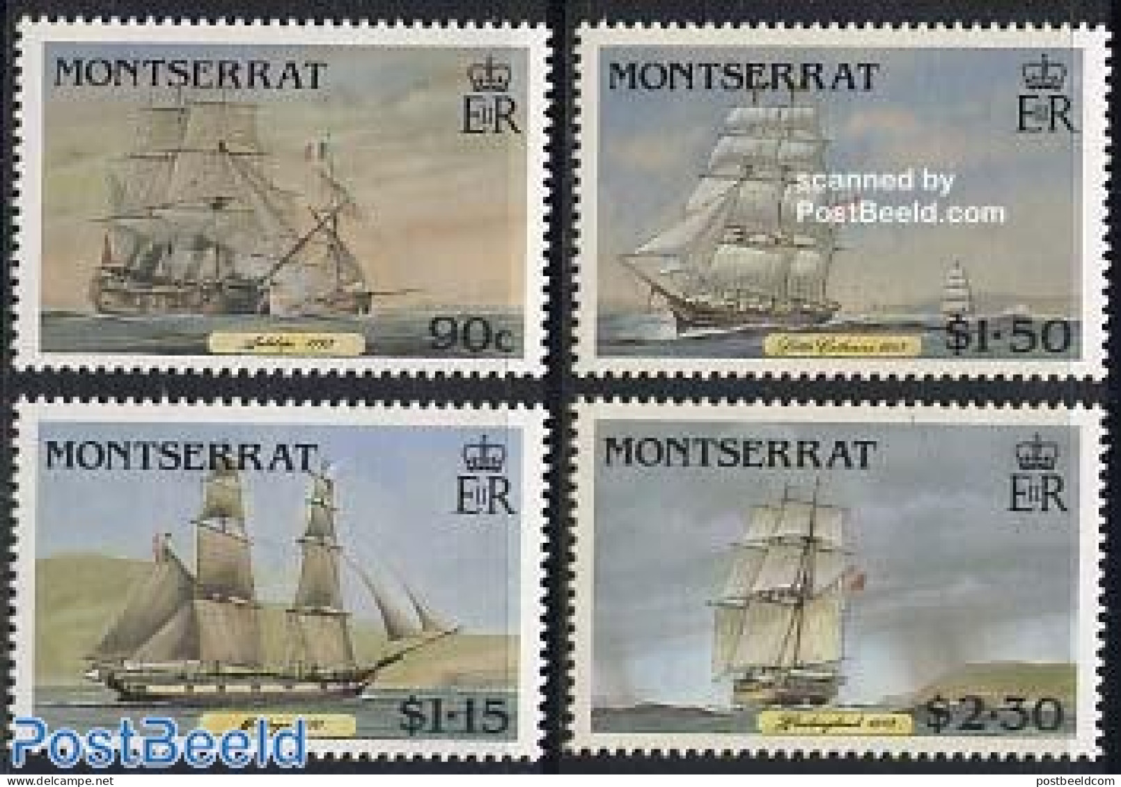 Montserrat 1986 Postal Ships 4v, Mint NH, Transport - Post - Ships And Boats - Posta