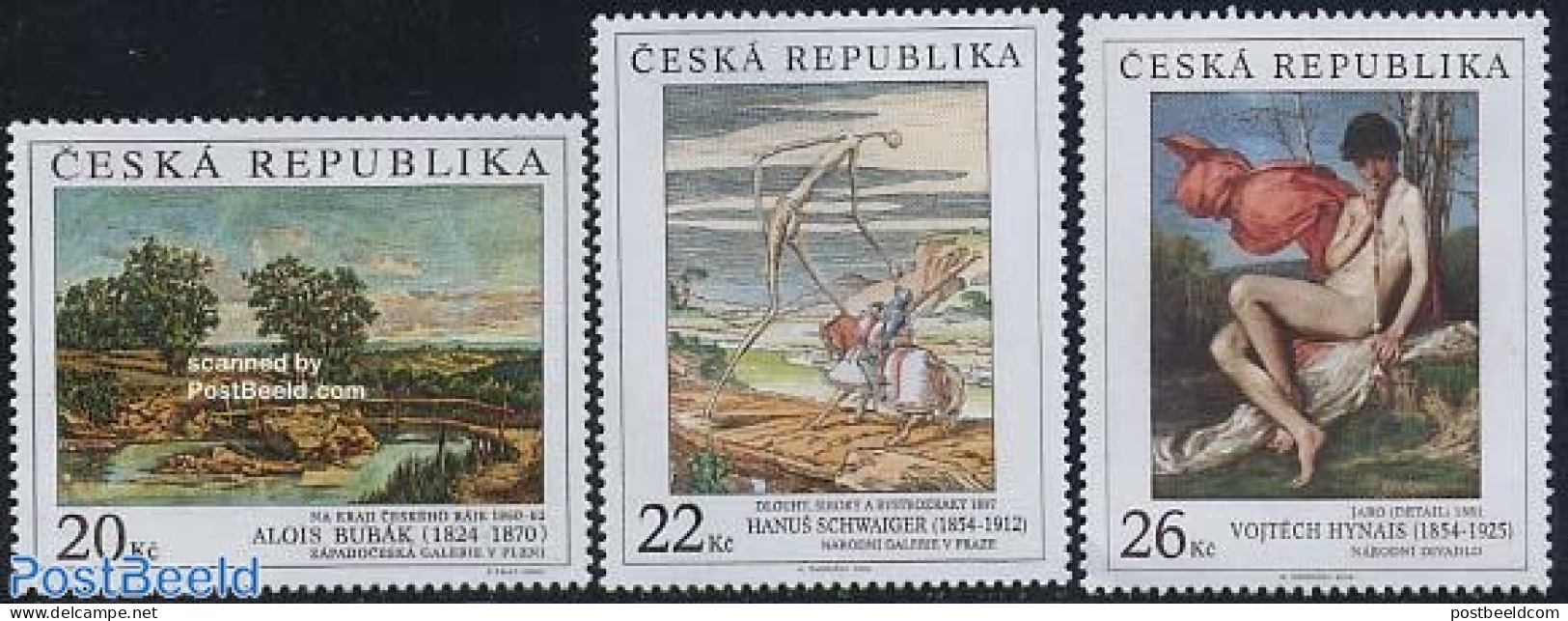 Czech Republic 2004 Paintings 3v, Mint NH, Nature - Horses - Art - Bridges And Tunnels - Modern Art (1850-present) - N.. - Other & Unclassified