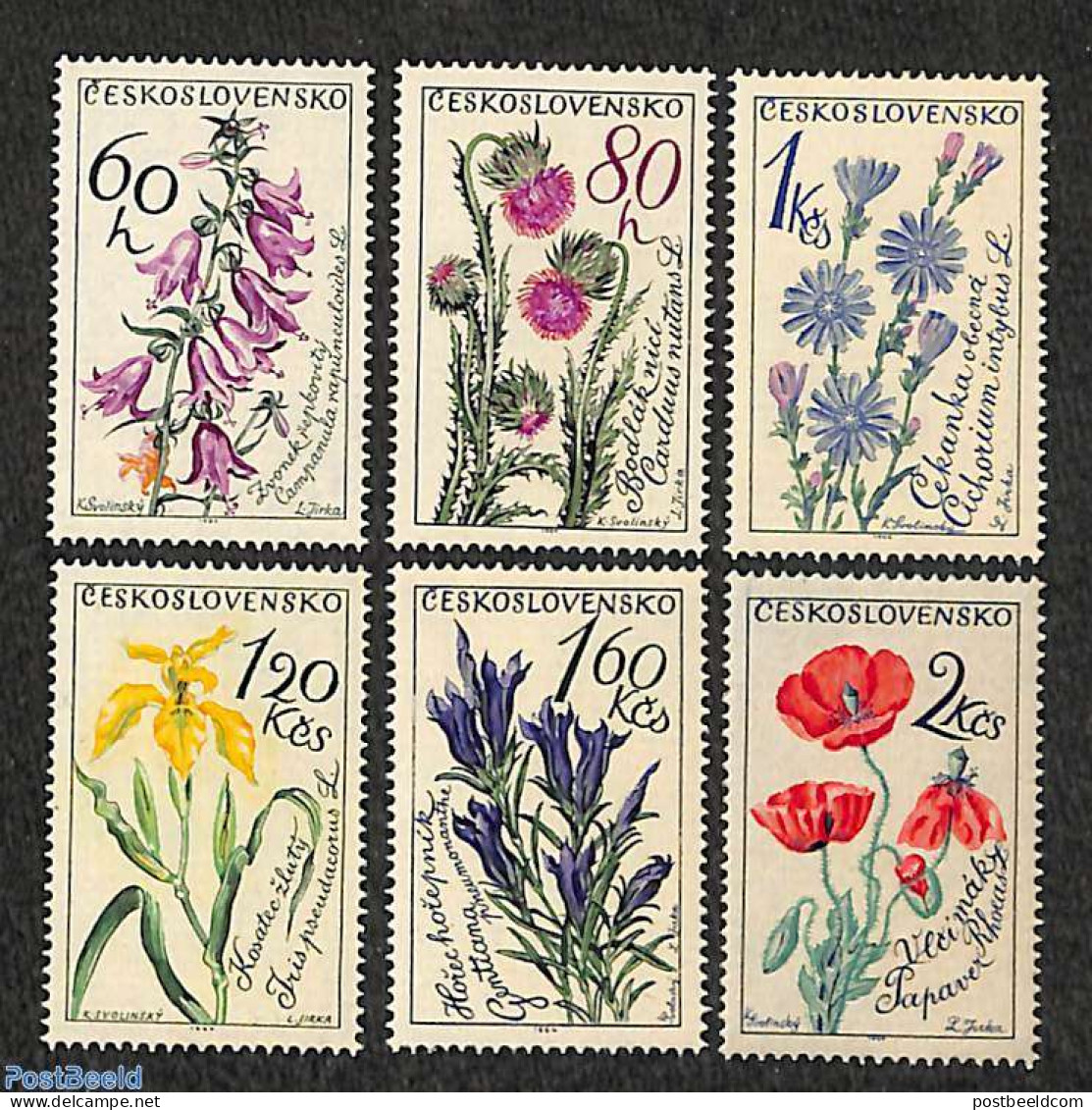 Czechoslovkia 1964 Flowers 6v, Mint NH, Nature - Flowers & Plants - Other & Unclassified