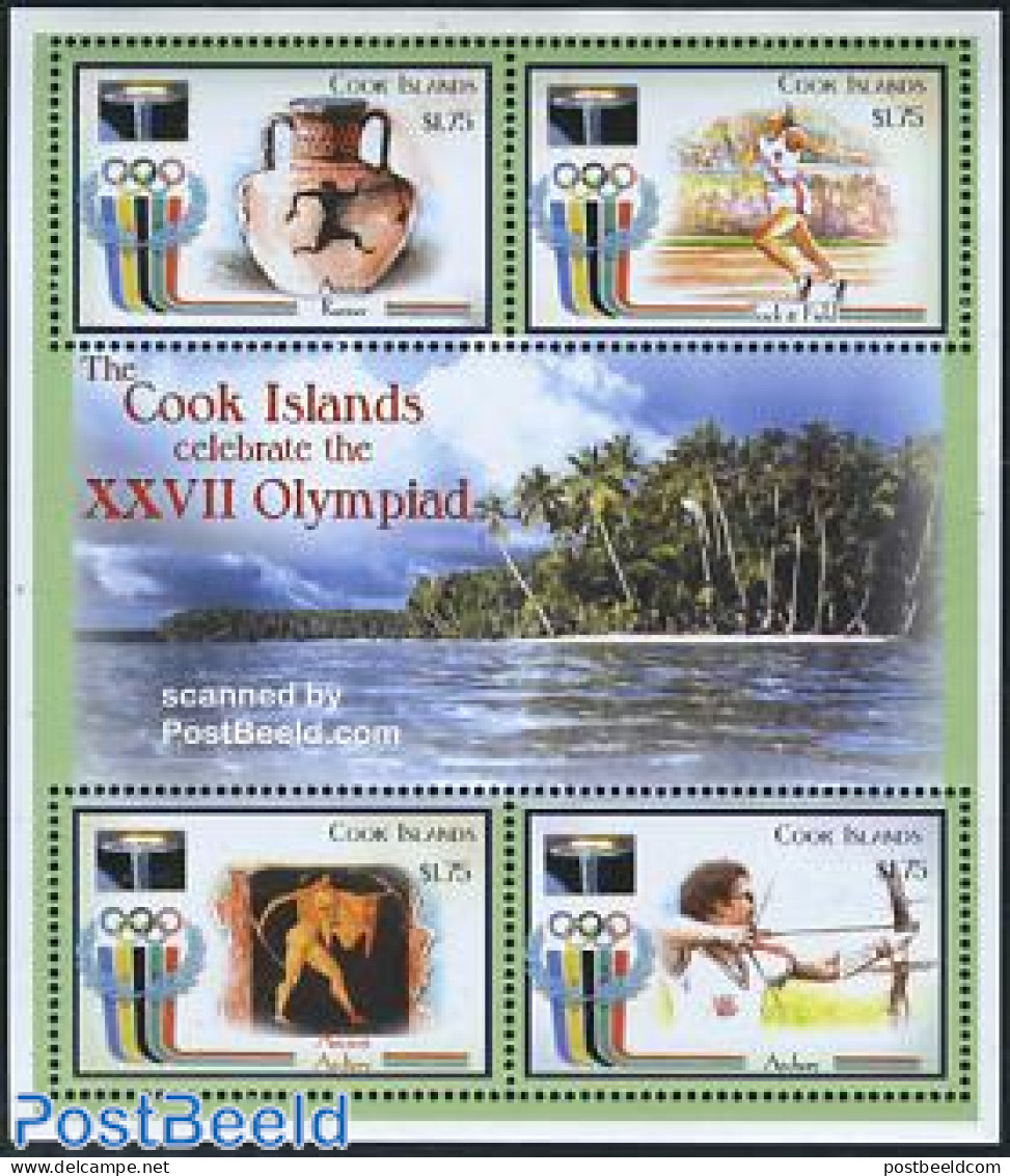 Cook Islands 2000 Olympic Games Sydney 4v M/s, Mint NH, Sport - Athletics - Olympic Games - Shooting Sports - Atletismo