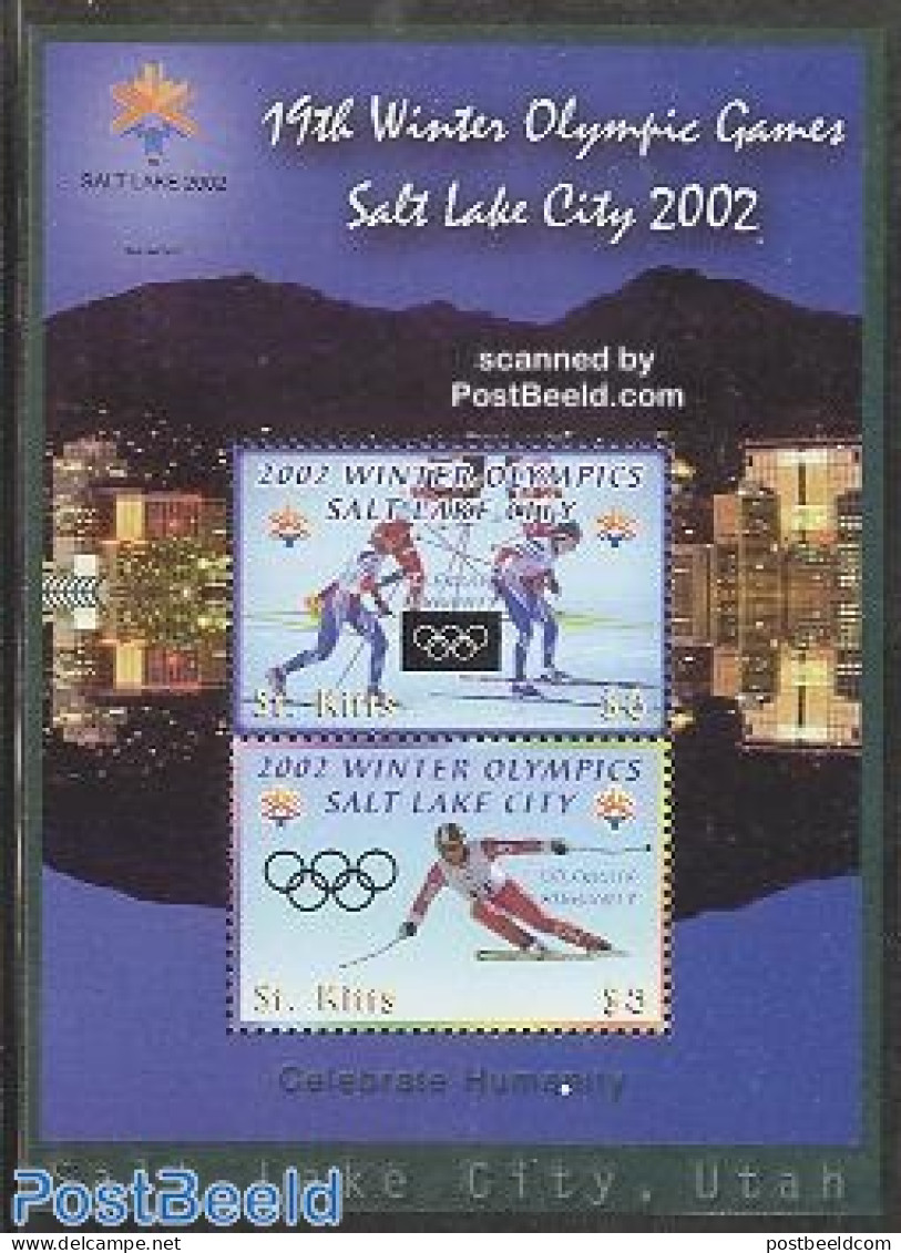 Saint Kitts/Nevis 2002 Salt Lake City S/s, Mint NH, Sport - Olympic Winter Games - Skiing - Skiing