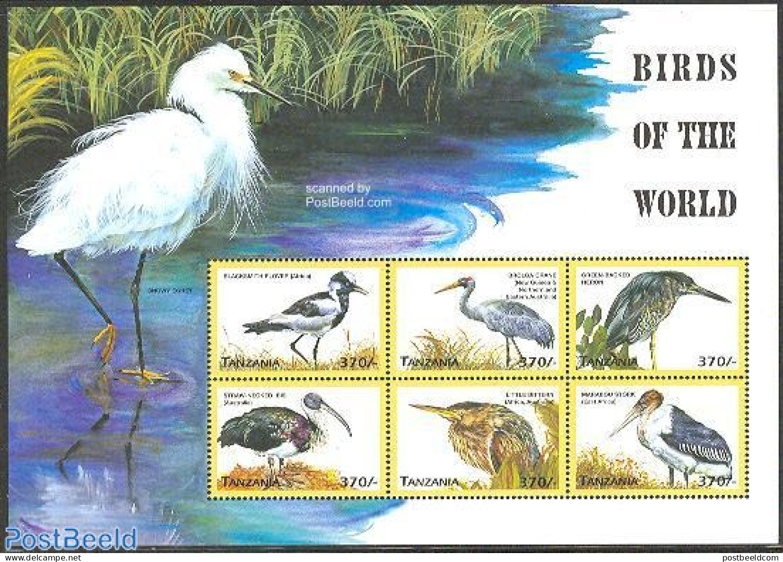 Tanzania 1999 Birds 6v M/s, Blacksmith Plover, Mint NH, Nature - Birds - Storks - Tanzania (1964-...)