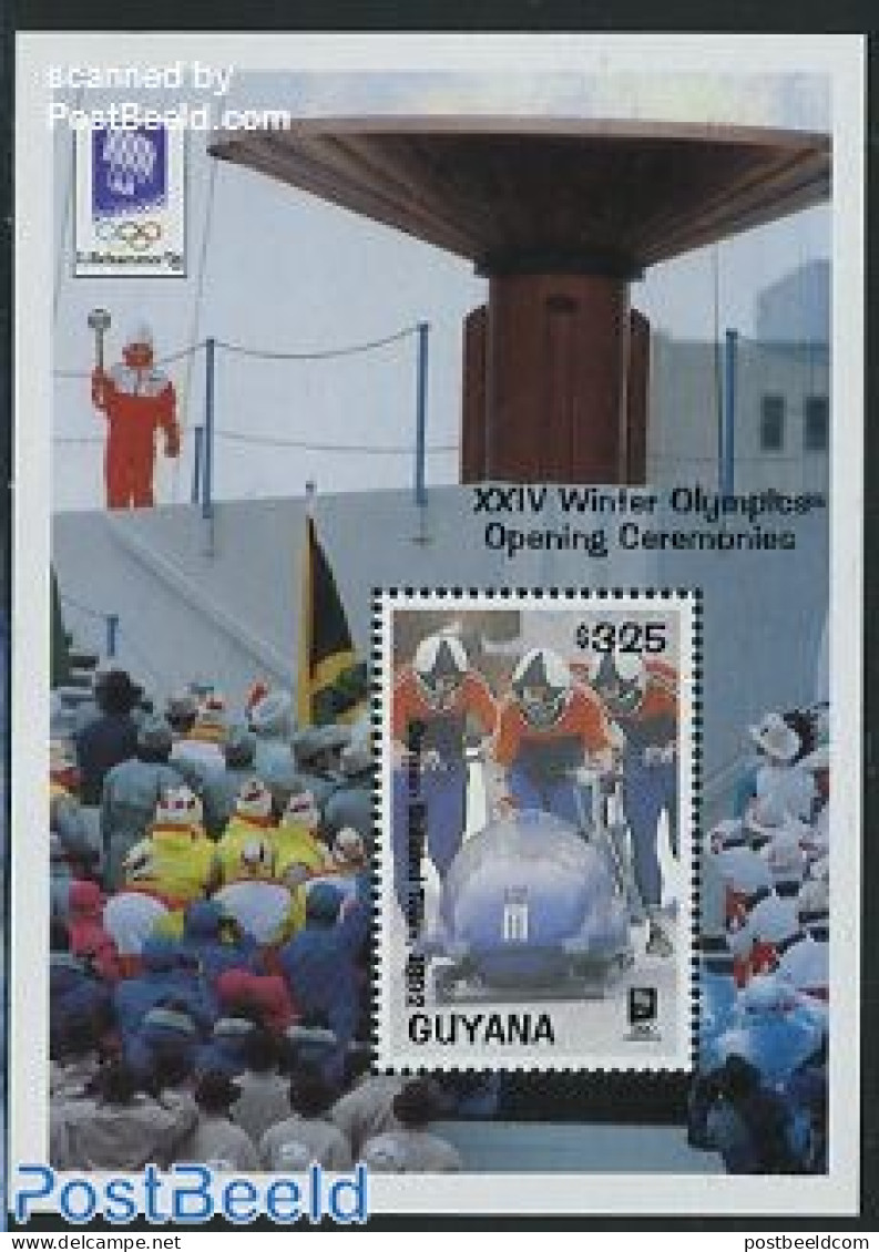 Guyana 1993 Olympic Winter Games Lillehammer S/s, Mint NH, History - Sport - Germans - (Bob) Sleigh Sports - Olympic W.. - Invierno