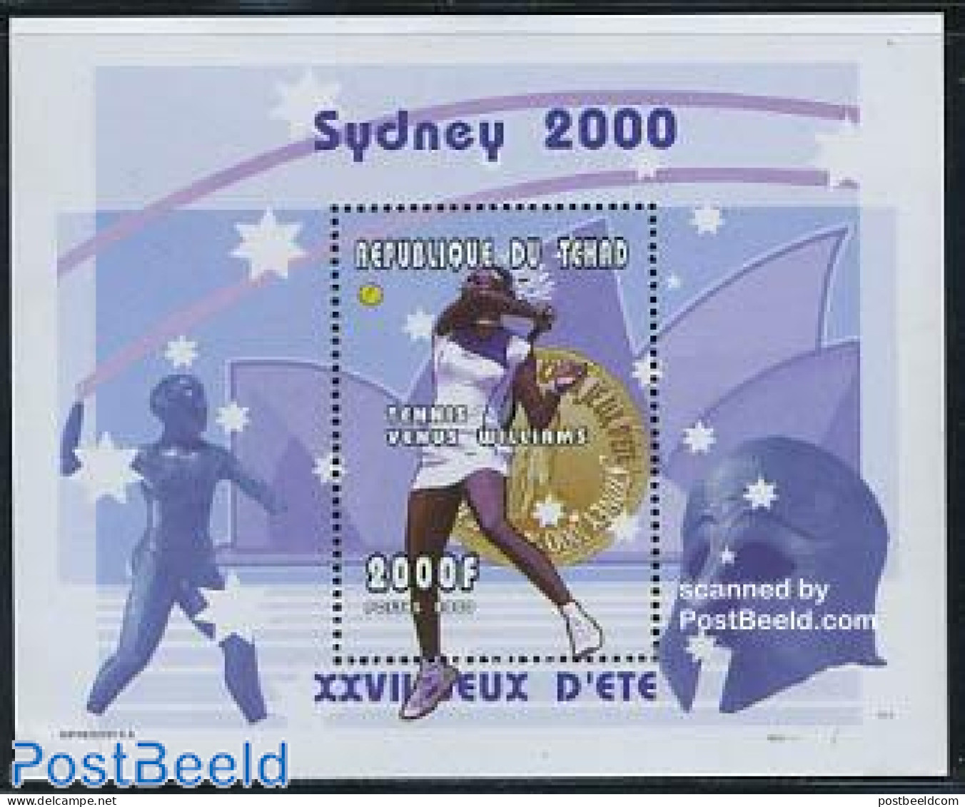 Chad 2000 Olympic Games, Venus Williams S/s, Mint NH, Sport - Olympic Games - Tennis - Autres & Non Classés
