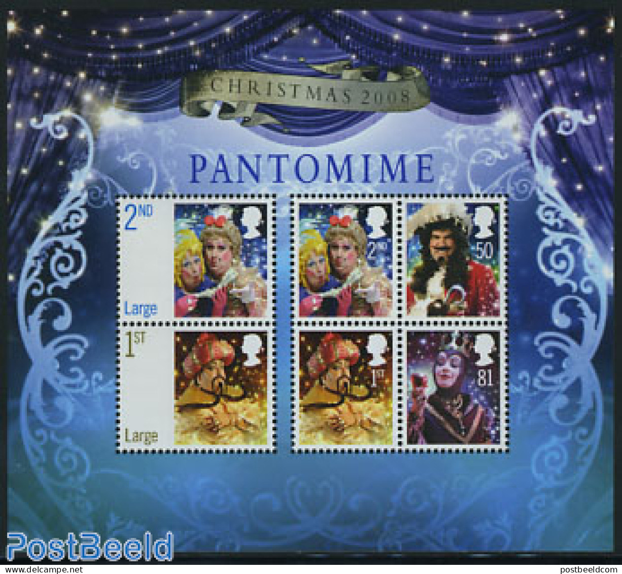 Great Britain 2008 Christmas, Pantomime S/s, Mint NH, Performance Art - Religion - Theatre - Christmas - Unused Stamps