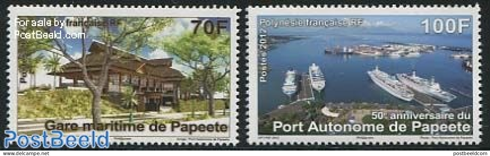 French Polynesia 2012 Papeete Port 2v, Mint NH, Transport - Ships And Boats - Ungebraucht