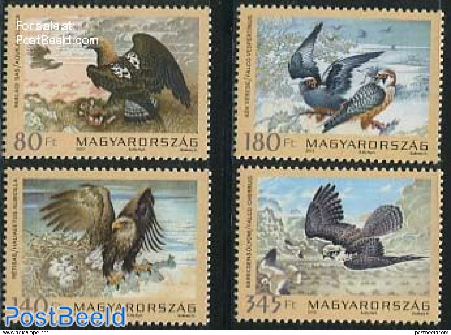 Hungary 2012 Birds 4v, Mint NH, Nature - Birds - Birds Of Prey - Unused Stamps