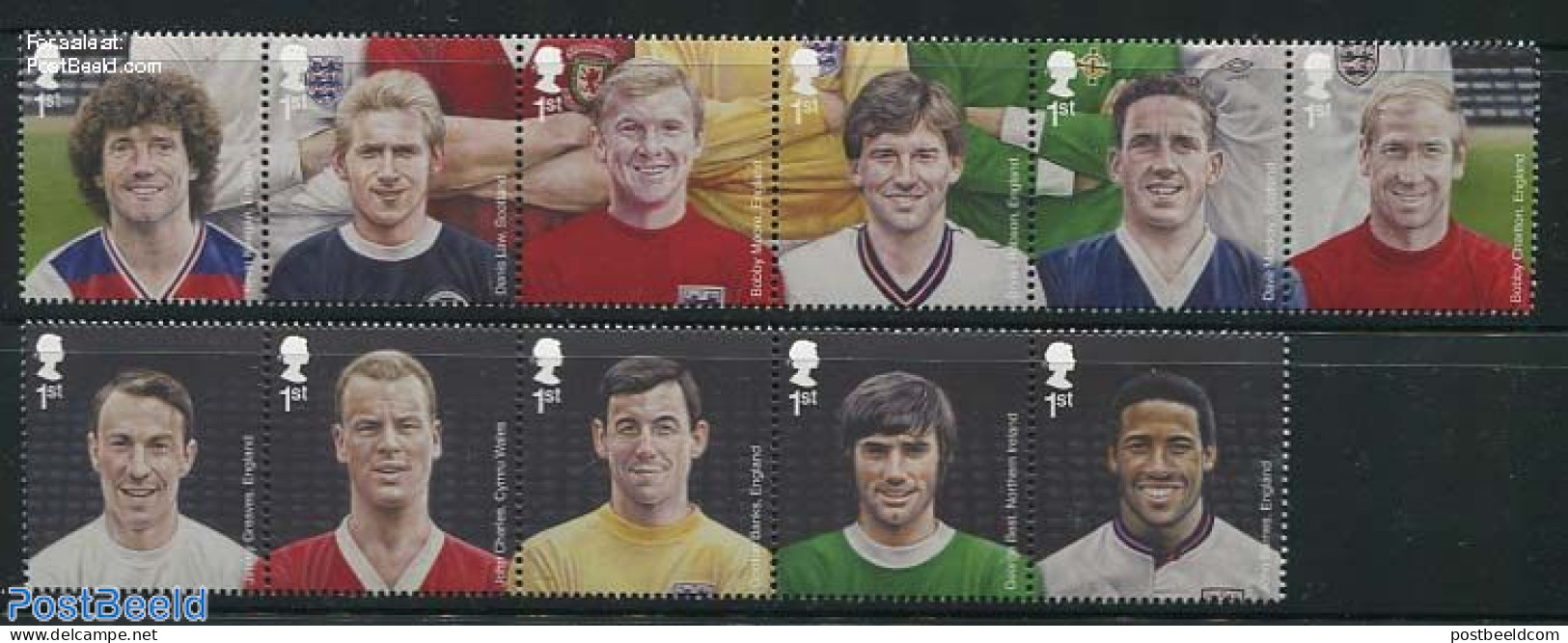 Great Britain 2013 Famous Footballers 11v ([:::::] + [::::]), Mint NH, Sport - Football - Unused Stamps