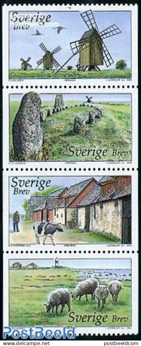 Sweden 2003 World Heritage 4v [:::], Mint NH, History - Nature - Various - World Heritage - Cattle - Mills (Wind & Wat.. - Ungebraucht