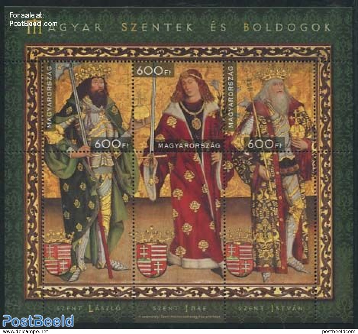 Hungary 2013 St Laszlo, St Emeric & St. Stephan 3v M/s, Mint NH, History - Religion - Coat Of Arms - Kings & Queens (R.. - Ongebruikt