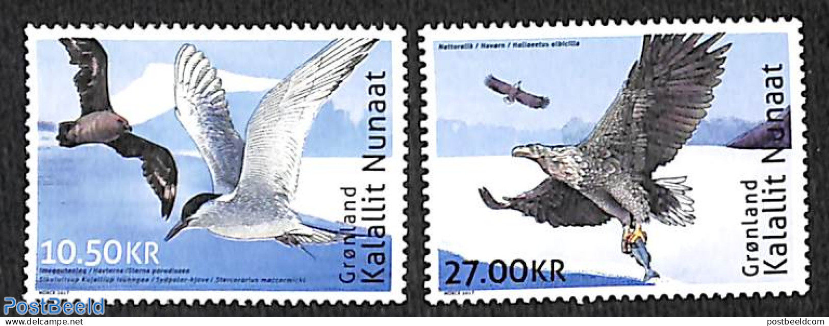 Greenland 2017 Birds 2v, Joint Issue With French Antarctica, Mint NH, Nature - Various - Birds - Penguins - Joint Issues - Nuevos
