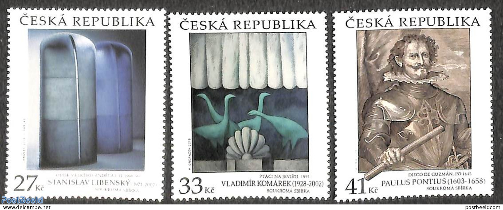 Czech Republic 2018 Art 3v, Mint NH, Art - Modern Art (1850-present) - Paintings - Andere & Zonder Classificatie