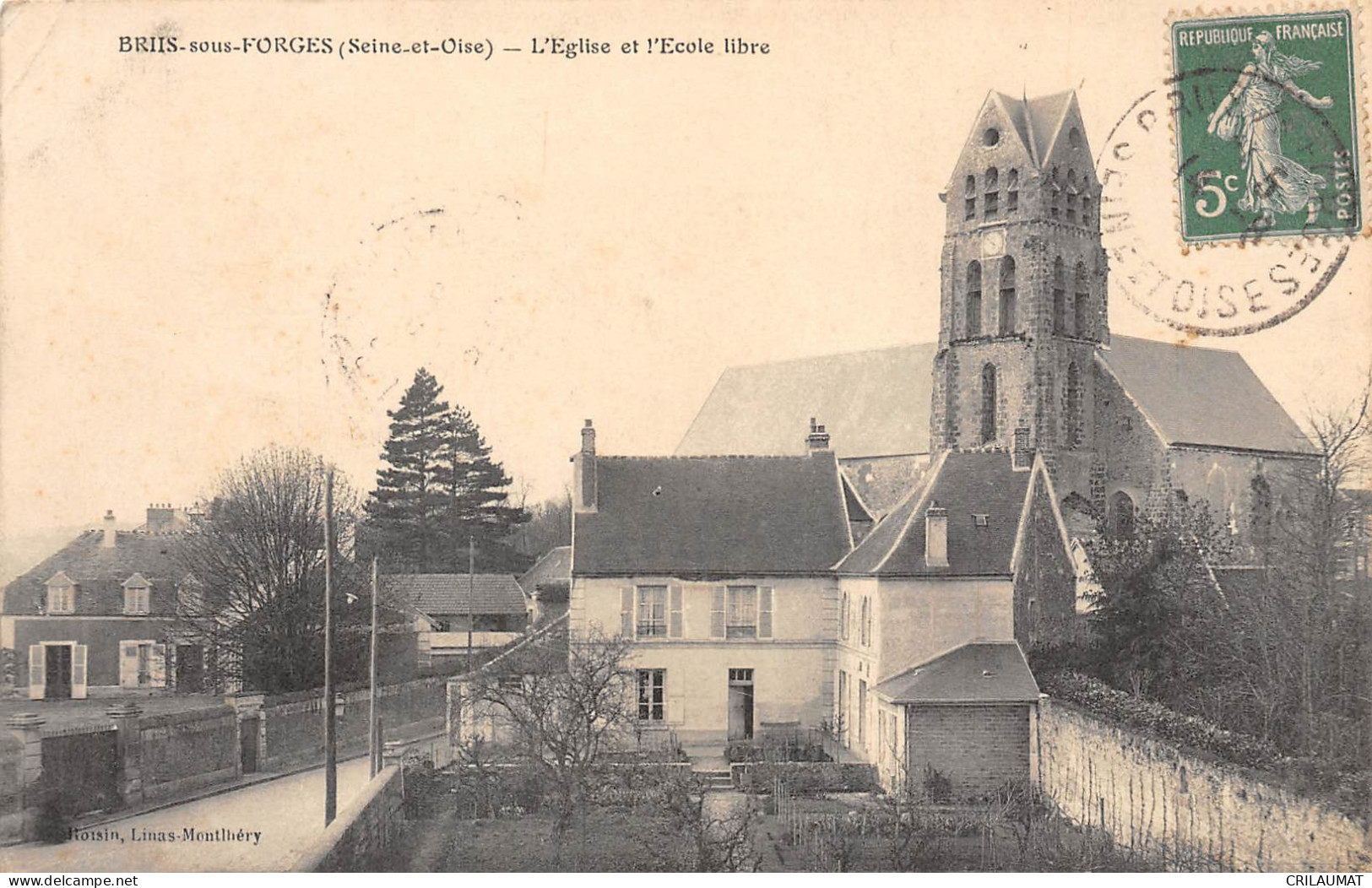91-BRIIS-SOUS-FORGES -L'Eglise Et L'Ecole Libre-N 6003-B/0349 - Briis-sous-Forges