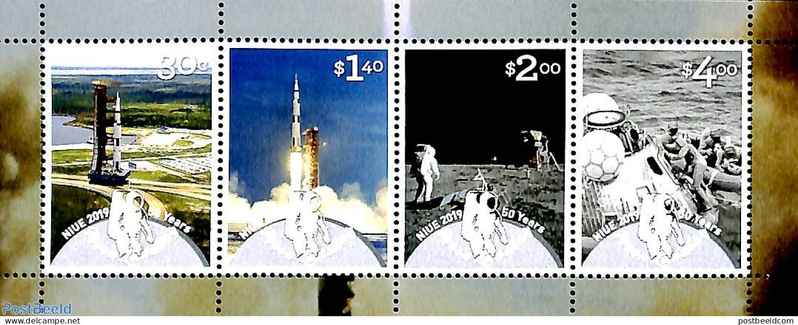 Niue 2019 Moonlanding S/s, Mint NH, Transport - Space Exploration - Niue