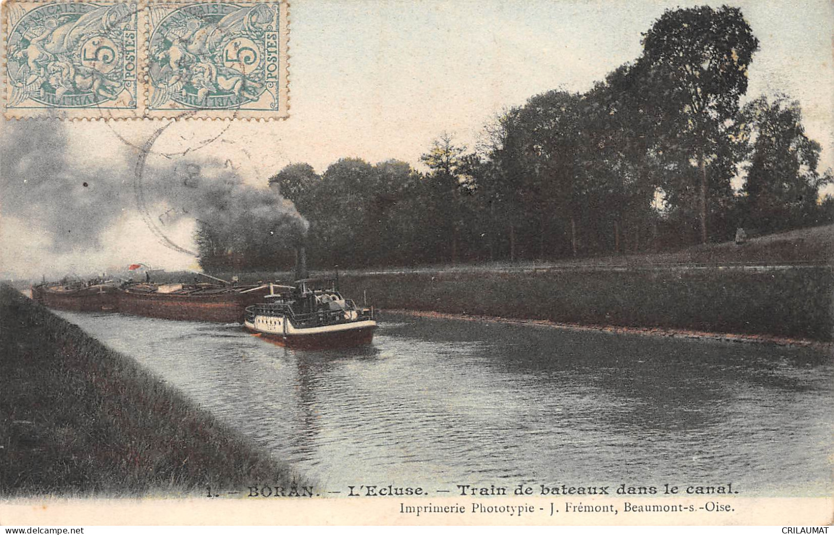60-BORAN-L'Ecluse. - Train De Bateaux Dans Le Canal-N 6003-A/0379 - Boran-sur-Oise