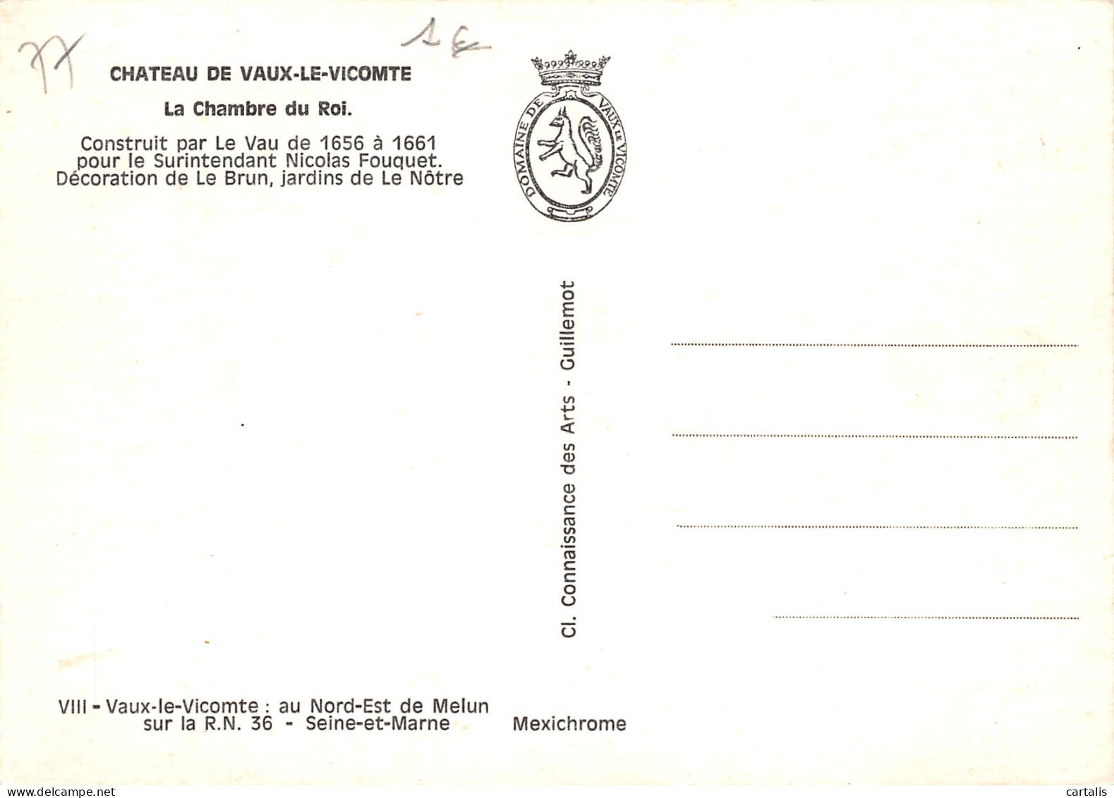 77-VAUX LE VICOMTE LE CHATEAU-N°3733-B/0333 - Vaux Le Vicomte
