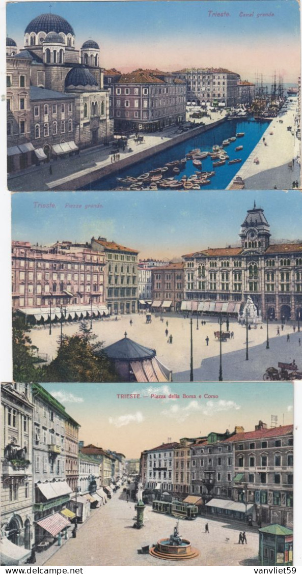 TRIESTE-3 CARTOLINE NON  VIAGGIATE-1915-1925 - Trieste