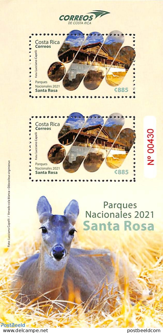 Costa Rica 2021 Santa Rosa National Park S/s, Mint NH, Nature - Animals (others & Mixed) - National Parks - Nature