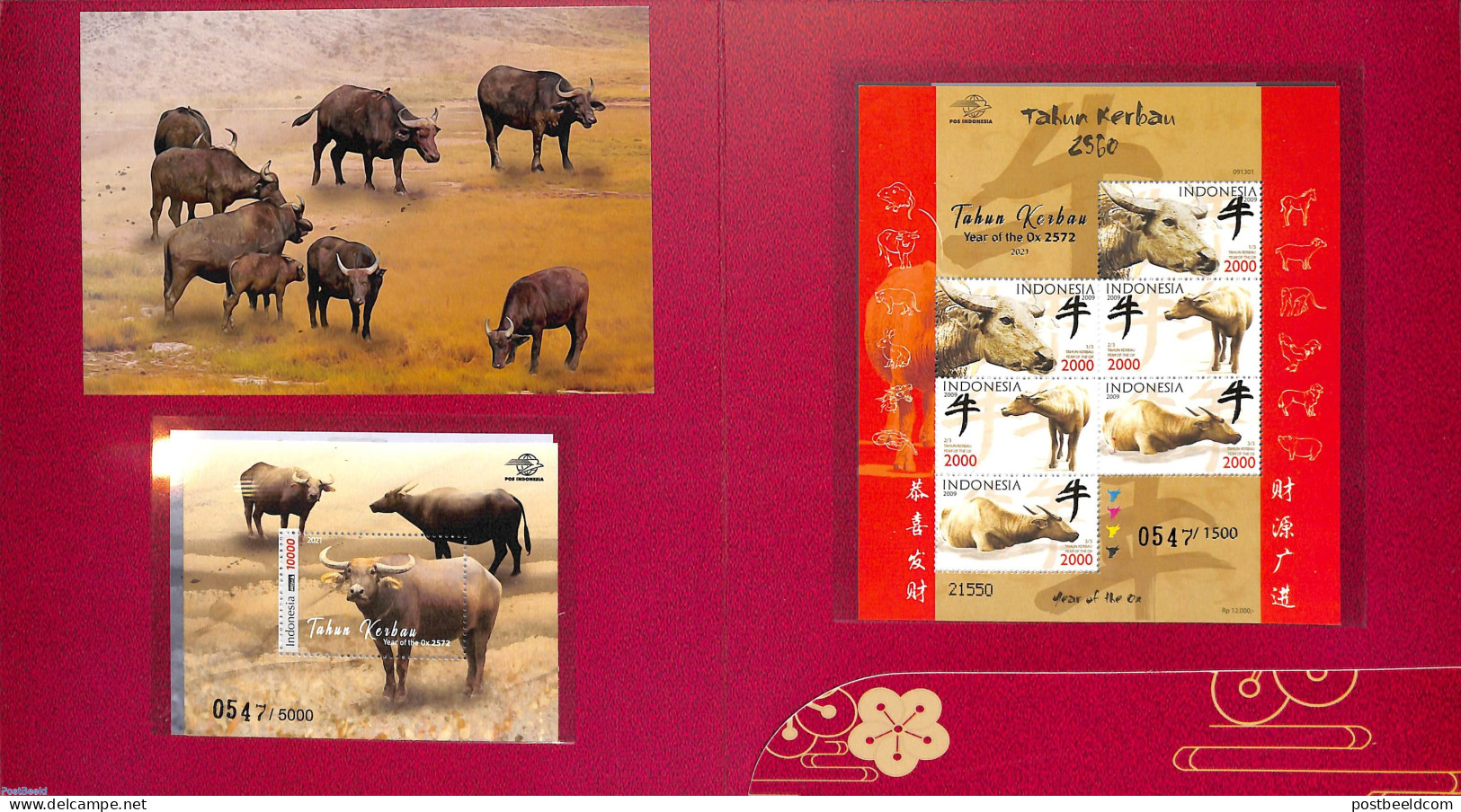 Indonesia 2021 Year Of The Ox, Special Pack, Mint NH, Nature - Various - Cattle - New Year - Anno Nuovo