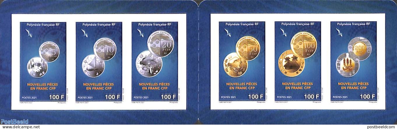 French Polynesia 2022 New Coins 6v S-a In Booklet, Mint NH, Various - Stamp Booklets - Money On Stamps - Nuevos