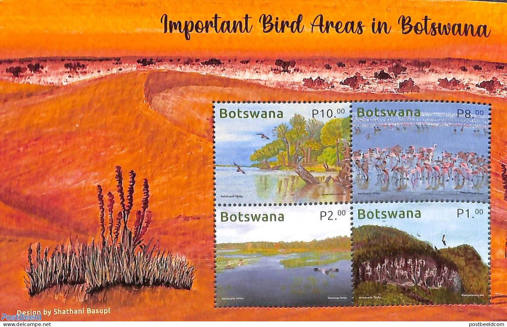 Botswana 2023 Bird Areas S/s, Mint NH, Nature - Birds - Flamingo - Botswana (1966-...)