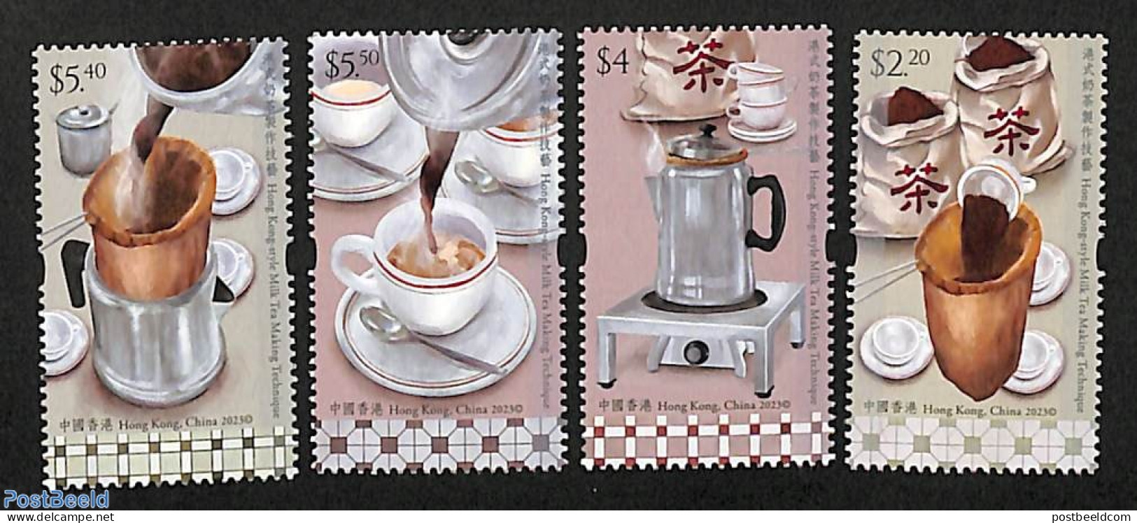 Hong Kong 2023 Tea Making 4v, Mint NH, Health - Food & Drink - Unused Stamps