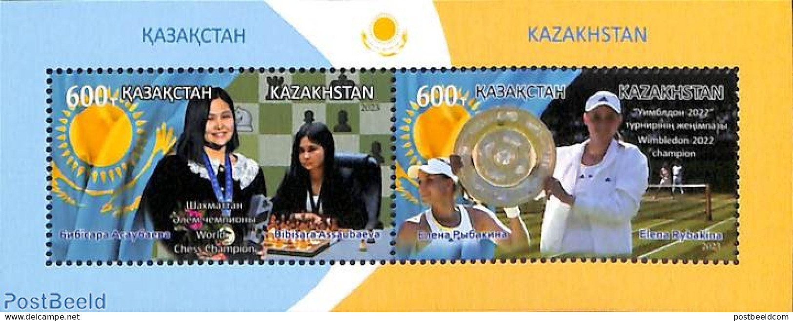 Kazakhstan 2023 Sport S/s, Mint NH, Sport - Chess - Sport (other And Mixed) - Tennis - Ajedrez