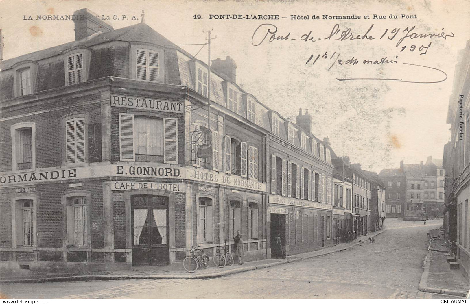 27-PONT DE- L'ARCHE-Hotel De Normandie Et Rue Du Pont-N 6004-A/0365 - Pont-de-l'Arche